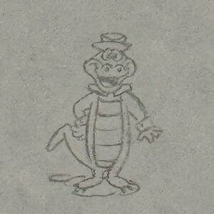 Rare Wally Gator‎ Hanna-Barbera Animation Sketch – Vintage Cartoon Art
